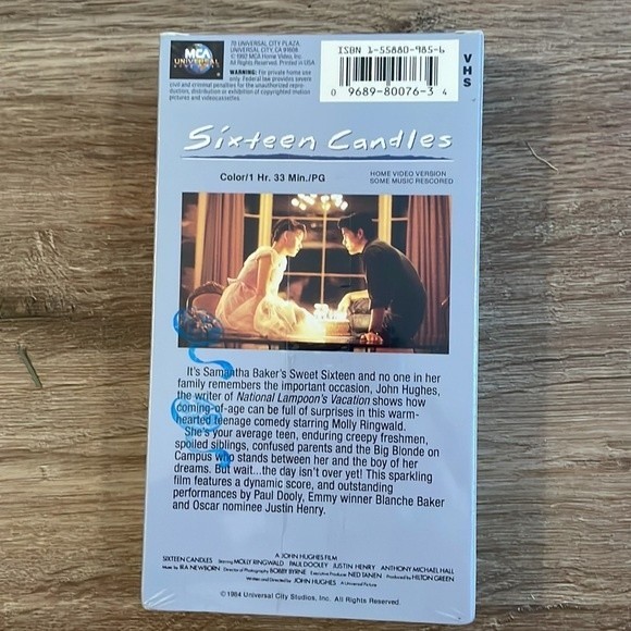 Sixteen candles movie VHS factory sealed RARE - Picture 2 of 7